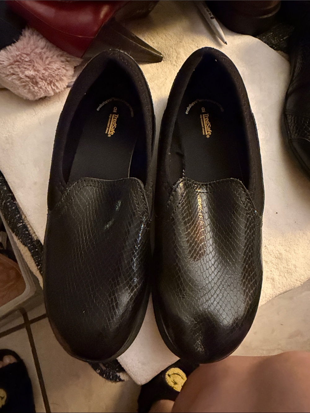 Women’s Black Slip-On Comfort Shoes. Padded insole